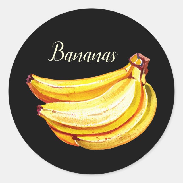 Sticker Rond amateurs de fruits à la banane (Devant)