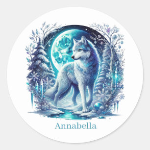 Sticker Rond Amateurs de loups sur mesure