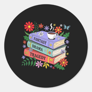 Sticker Rond Amateurs du livre Fantaisie Drame Tragédie Subtile