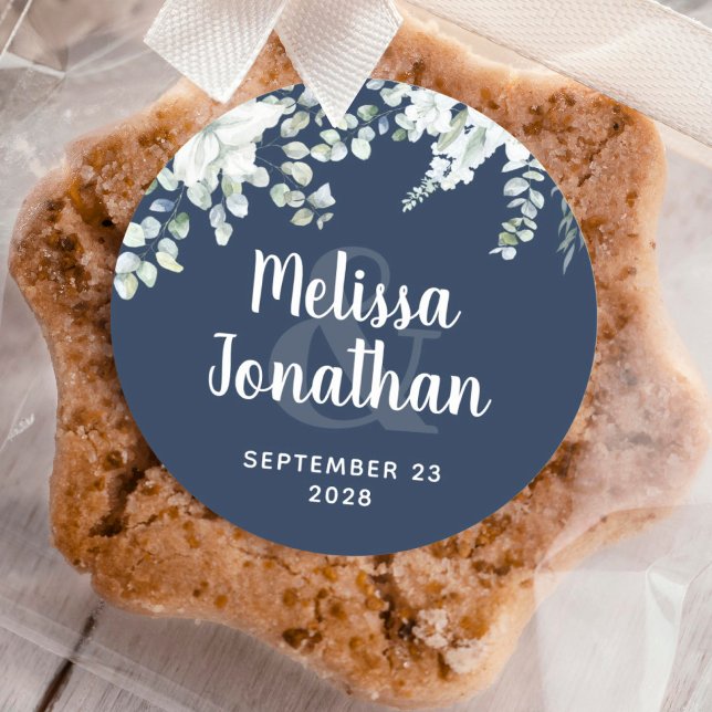 Sticker Rond Ambiance romantique aquarelle fleurie blanche fleu (Créateur téléchargé)