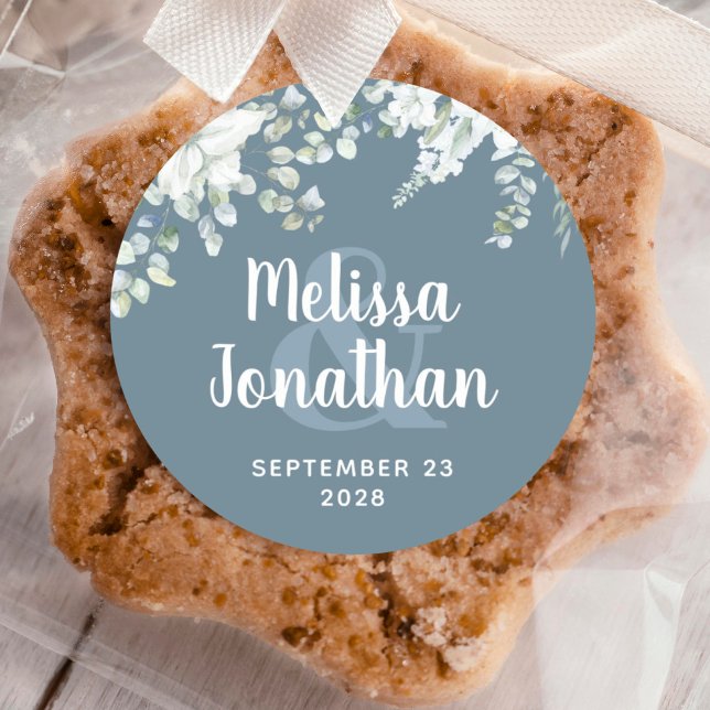 Sticker Rond Ambiance romantique aquarelle fleurie blanche fleu (Créateur téléchargé)