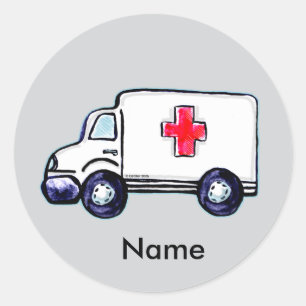 Sticker Rond Ambulance Classique