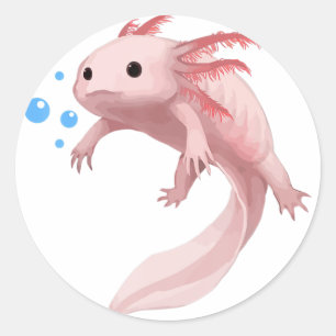 Sticker Rond Ambystoma Mexicanum mignon Ados Axolotl Enfant