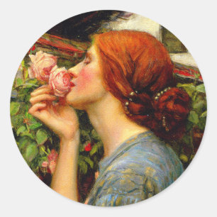 Sticker Rond Âme de la rose John William Waterhouse
