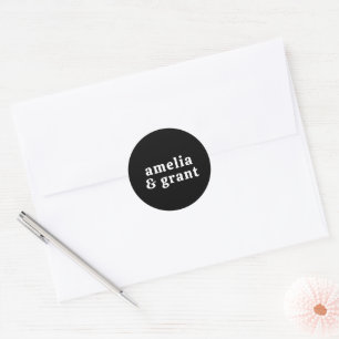Sticker Rond Amelia Black Mariage moderne