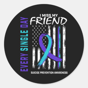 Sticker Rond Amer De Prévention Du Suicide Me Manque