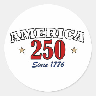Sticker Rond America 250 Depuis 1776 Patriotique Quatre Juillet