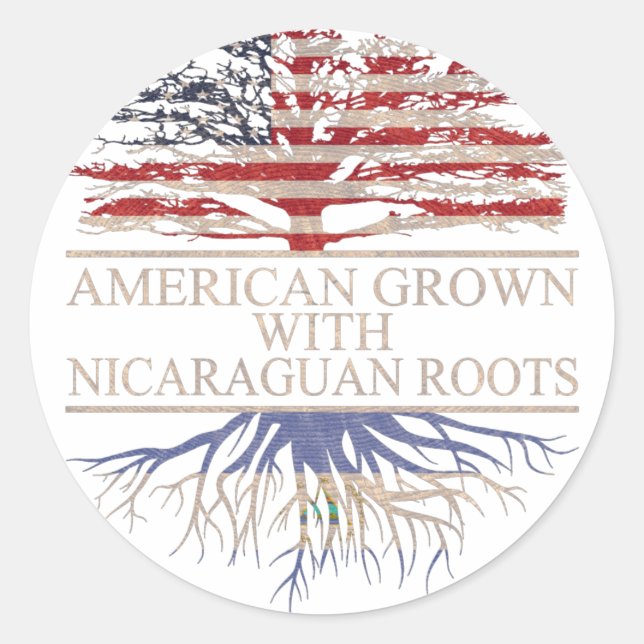 Sticker Rond Américain aux racines nicaraguayennes (Devant)