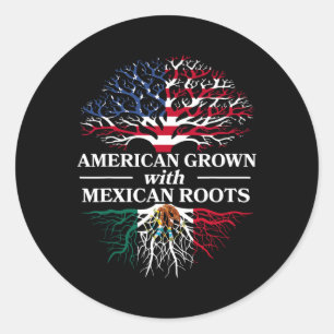 Sticker Rond Américain cultivé racines mexicaines amoureux du M