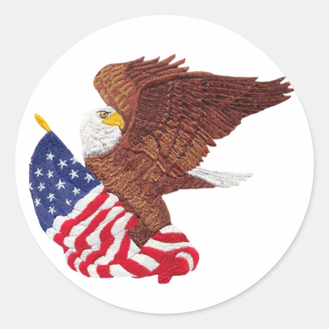Sticker Rond American Bald Eagle et American Flag (Devant)
