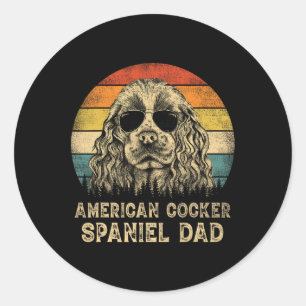 Sticker Rond American Cocker Spaniel Papa Amoureux de les chien