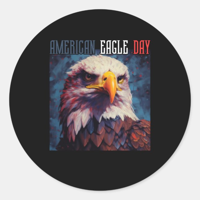 STICKER ROND AMERICAN EAGLE DAY (Devant)