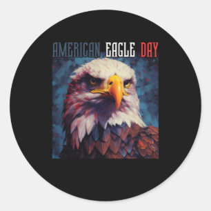 STICKER ROND AMERICAN EAGLE DAY