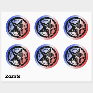 Sticker Rond American FAFO Punisher Skin & Star