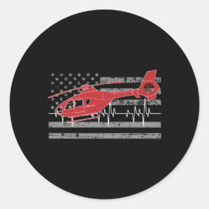 Sticker Rond American Flag Flight Medic Hebeat