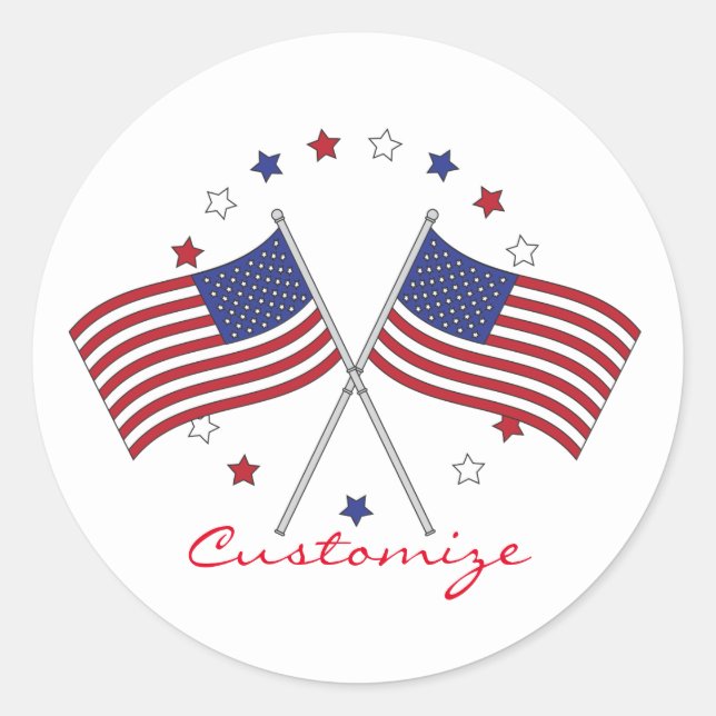 Sticker Rond American Flags Thunder_Cove Patriotic 4th of July (Devant)