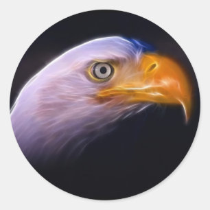 Sticker Rond American Patriotic Bald Eagle, Symbole National