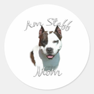 Sticker Rond American Staffordshire Terrier Maman 2