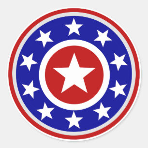 Sticker Rond American Star Shield