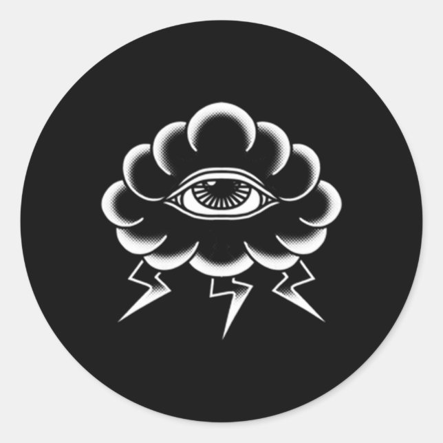 Sticker Rond American traditionnel tatouage Edgy Old School Fla (Devant)