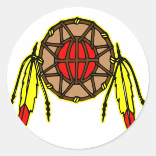 Sticker Rond Amérindien