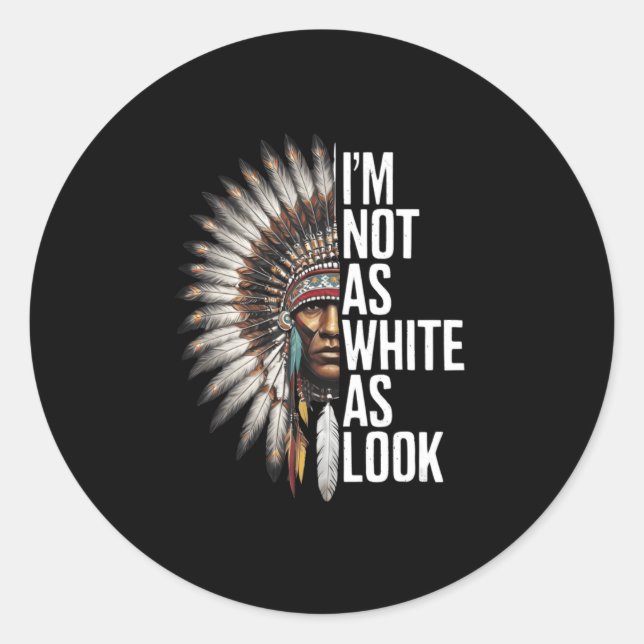 Sticker Rond Amérindien Jour L'Autocollant Black Man (Devant)