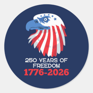Sticker Rond Amérique 250 ans 250e anniversaire Indépendance