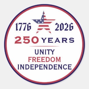 Sticker Rond Amérique 250 Unité patriotique Liberté Indépendanc
