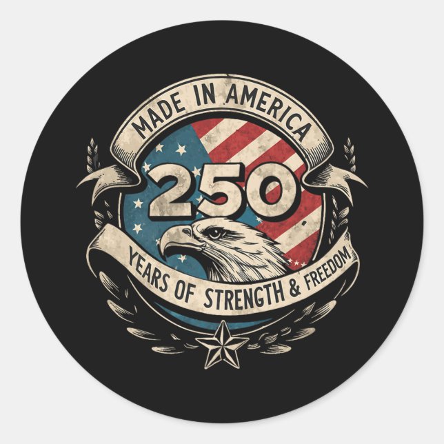 Sticker Rond Amérique 250e anniversaire Us Drapeau 250 ans Amér (Devant)