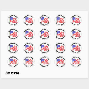 Sticker Rond Amérique et sécurité d'abord
