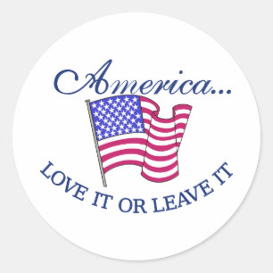 Sticker Rond Amérique... L'aimer ou le laisser