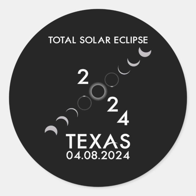 Sticker Rond Amérique Totalité 040824 Total Solaire Eclipse 202 (Devant)