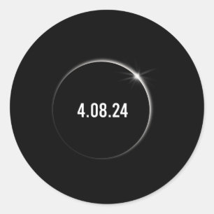 Sticker Rond Amérique Totalité 04.08.24 Total Éclipse Solaire 2