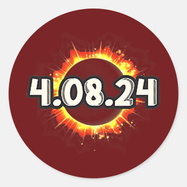 Sticker Rond Amérique Totalité Astronomie Total Éclipse Solaire (Devant)