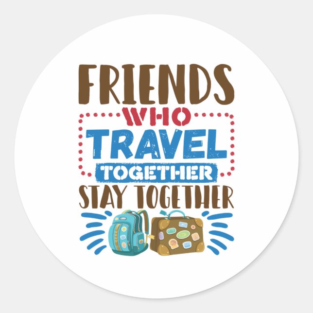 Sticker Rond Amis De Voyage Qui Voyagent Ensemble (Devant)