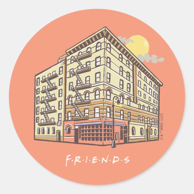 Sticker Rond AMIS™ | Monica's Apartment Building (Devant)