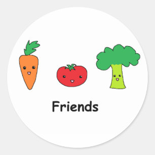 Sticker Rond Amis végétaux heureux