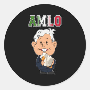 Sticker Rond Amlo Président Mexicain Lopez Obrador Presidente D
