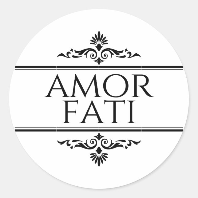 Sticker Rond Amor Fati (Devant)