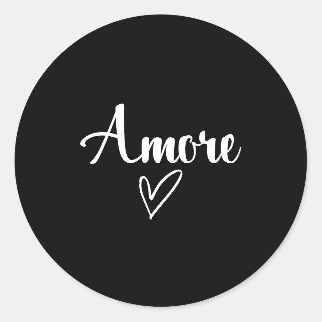 Sticker Rond Amore - Italian Love Valentine's Day  (Devant)