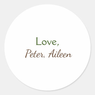 Sticker Rond amour ajouter un nom simple texte modifiable minim