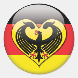 Sticker Rond Amour allemand de drapeau