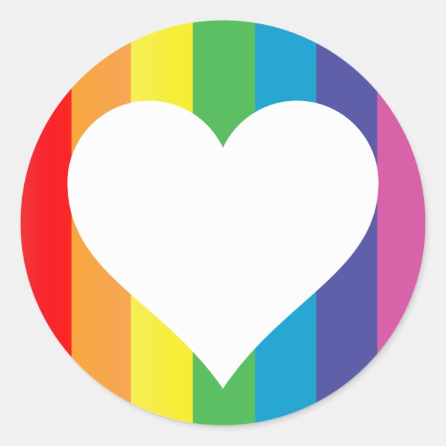 Sticker Rond amour arc en ciel : (Devant)
