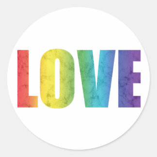 Sticker Rond AMOUR arc-en-ciel