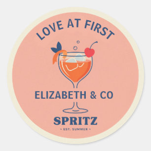 Sticker Rond Amour au premier Spritz Réception de mariage Prépp