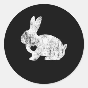 Sticker Rond Amour Bunny Propriétaire d'animal de compagnie d