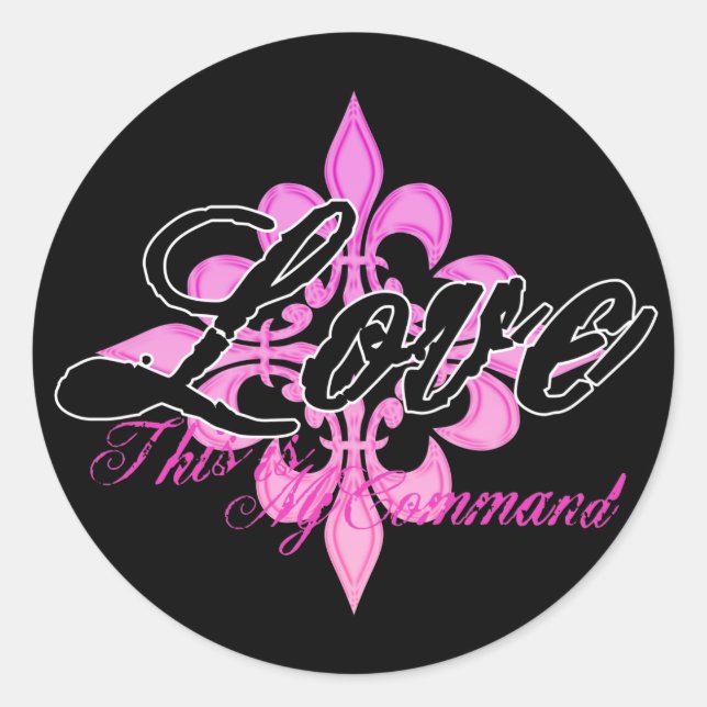 Sticker Rond Amour - C'est ma commande (Devant)