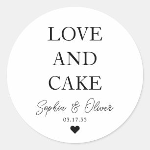 Sticker Rond Amour Classique Simple Et GÂTEAU Coeur Mariage Fav