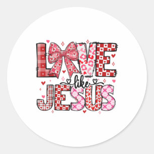 Sticker Rond Amour Comme Jésus Mignonne Super Coquette Bow Chri