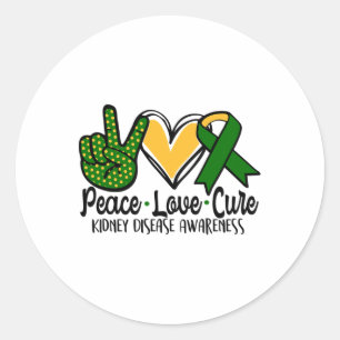 Sticker Rond Amour Cure Maladie du rein Sensibilisation Marche 